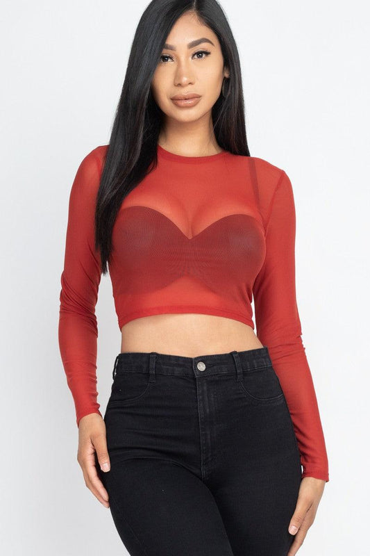 Mesh Crop Top - Fruity's Boutique